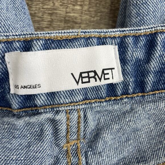 Vervet by Flying Monkey Size 29 High Rise Distressed Mom Jeans Light Wash - Picture 7 of 8